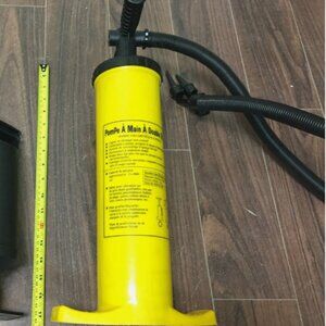 Double Action Portable Hand Pump Inflate Air Mattress Float Deflate Storage Bag